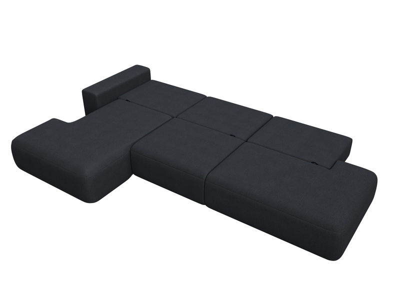 Диван угловой Лига-036 НПБ Модерн Лонг левый угол, Замша, JOLY 16 темно-серый