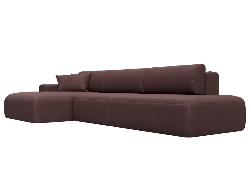 Диван угловой Лига-036 НПБ Модерн Лонг левый угол, Замша, JOLY 09 бордовый
