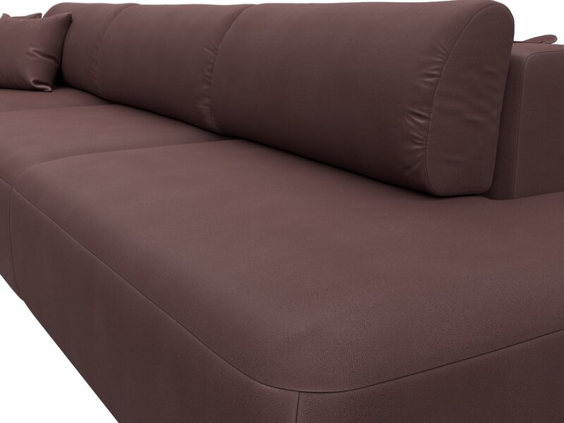 Диван угловой Лига-036 НПБ Модерн Лонг левый угол, Замша, JOLY 09 бордовый