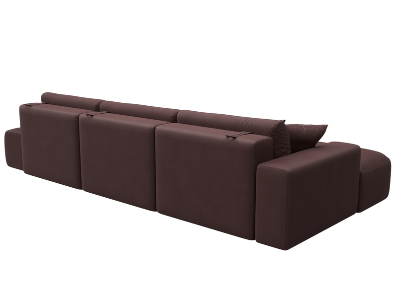 Диван угловой Лига-036 НПБ Модерн Лонг левый угол, Замша, JOLY 09 бордовый