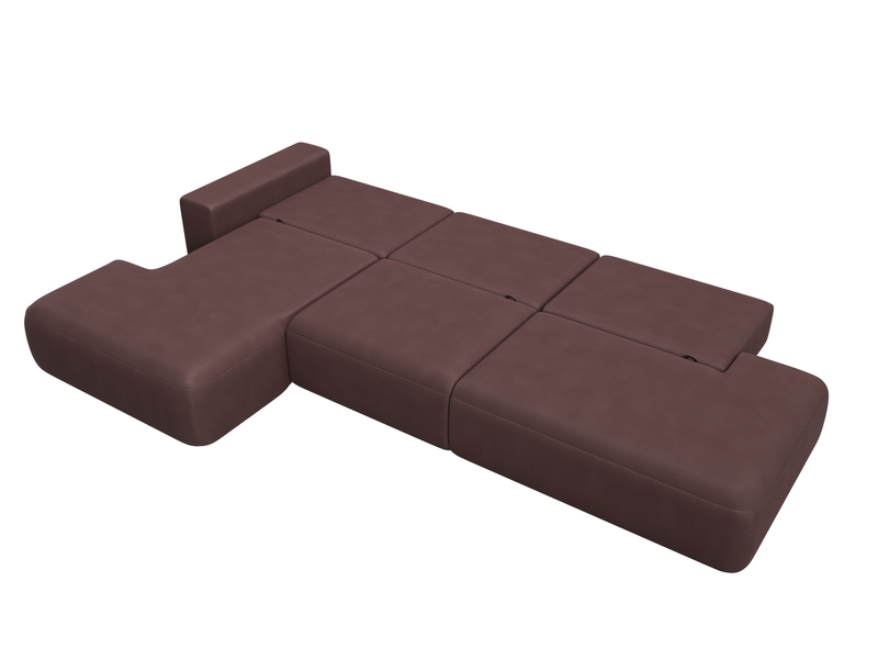 Диван угловой Лига-036 НПБ Модерн Лонг левый угол, Замша, JOLY 09 бордовый