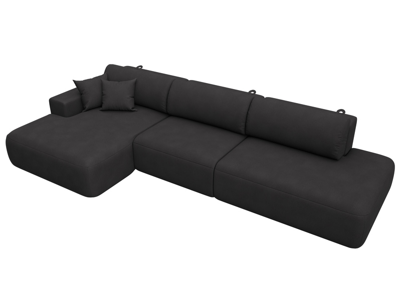 Диван угловой Лига-036 НПБ Модерн Лонг левый угол, Замша, JOLY 08 коричневый