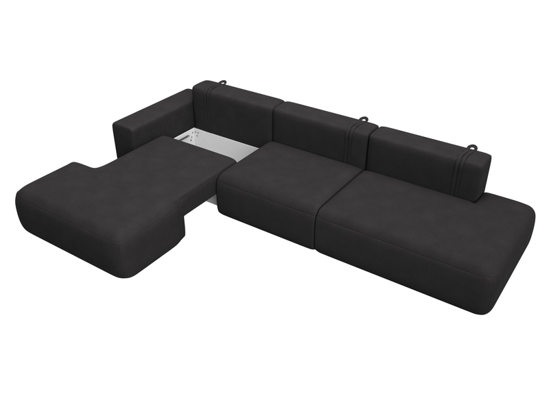 Диван угловой Лига-036 НПБ Модерн Лонг левый угол, Замша, JOLY 08 коричневый