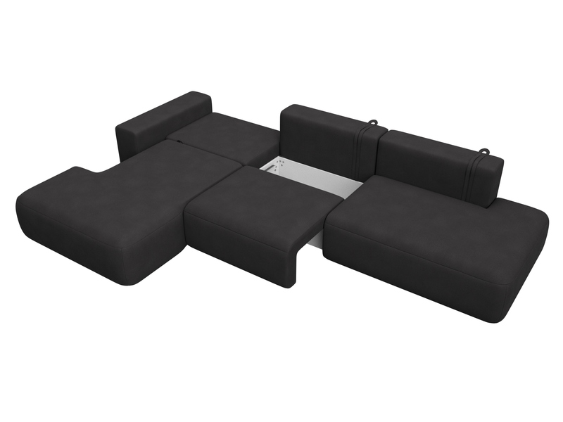 Диван угловой Лига-036 НПБ Модерн Лонг левый угол, Замша, JOLY 08 коричневый