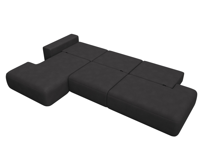 Диван угловой Лига-036 НПБ Модерн Лонг левый угол, Замша, JOLY 08 коричневый