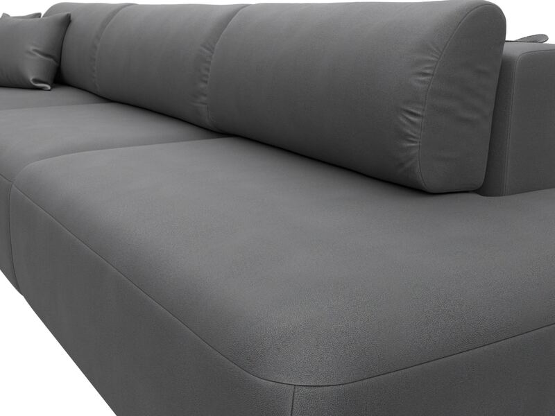 Диван угловой Лига-036 НПБ Модерн Лонг левый угол, Замша, JOLY 13 серый