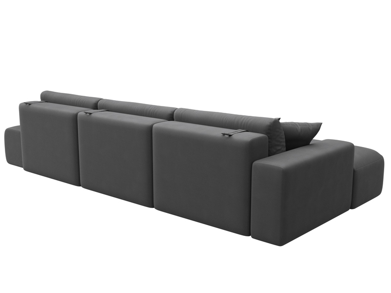 Диван угловой Лига-036 НПБ Модерн Лонг левый угол, Замша, JOLY 13 серый