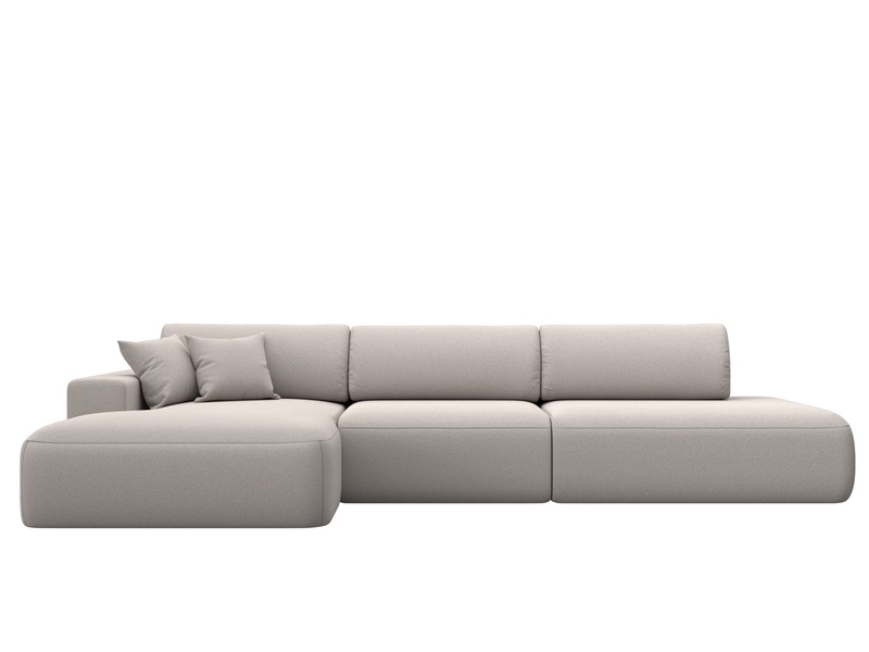 Диван угловой Лига-036 НПБ Модерн Лонг левый угол, Замша, JOLY 05 бежевый