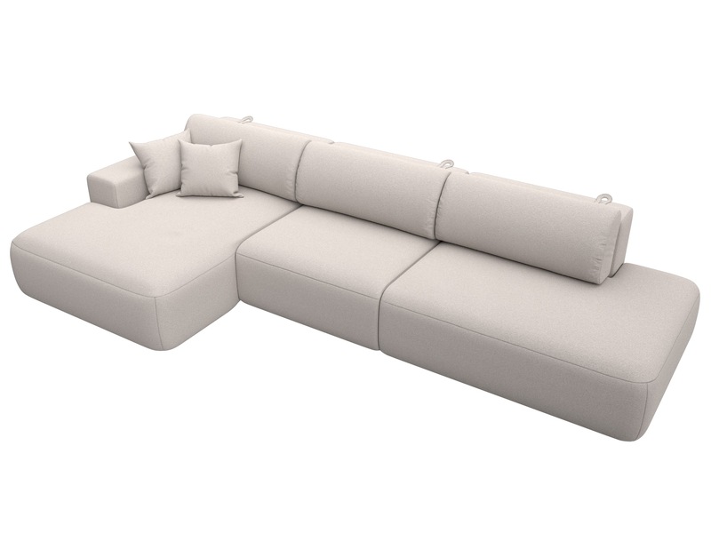 Диван угловой Лига-036 НПБ Модерн Лонг левый угол, Замша, JOLY 05 бежевый