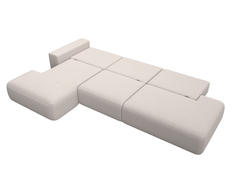 Диван угловой Лига-036 НПБ Модерн Лонг левый угол, Замша, JOLY 05 бежевый