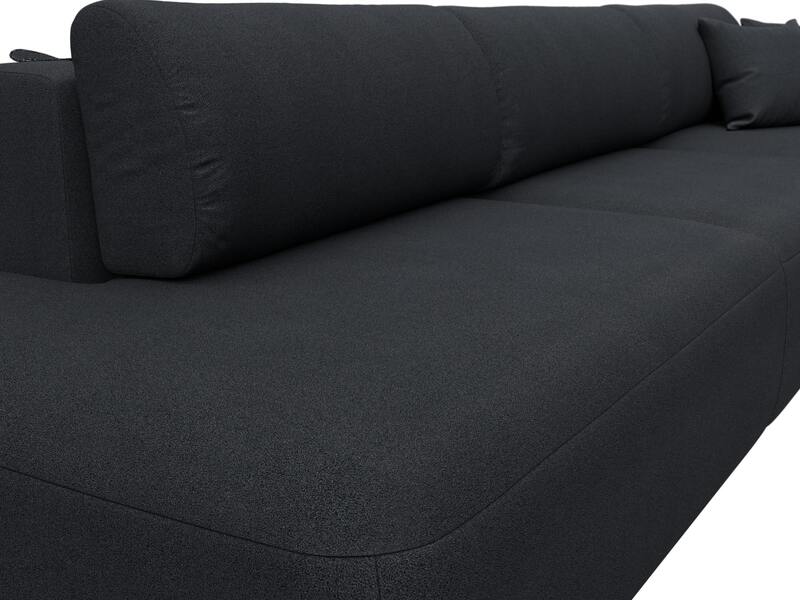 Диван угловой Лига-036 НПБ Модерн Лонг правый угол, Замша, JOLY 16 темно-серый