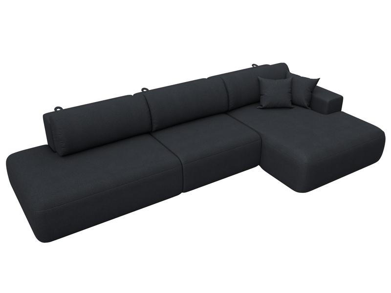 Диван угловой Лига-036 НПБ Модерн Лонг правый угол, Замша, JOLY 16 темно-серый