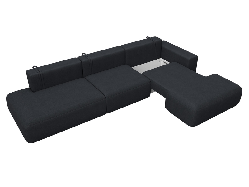 Диван угловой Лига-036 НПБ Модерн Лонг правый угол, Замша, JOLY 16 темно-серый