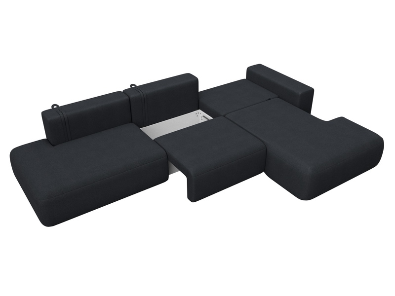 Диван угловой Лига-036 НПБ Модерн Лонг правый угол, Замша, JOLY 16 темно-серый