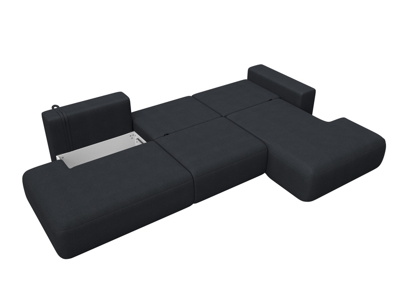 Диван угловой Лига-036 НПБ Модерн Лонг правый угол, Замша, JOLY 16 темно-серый