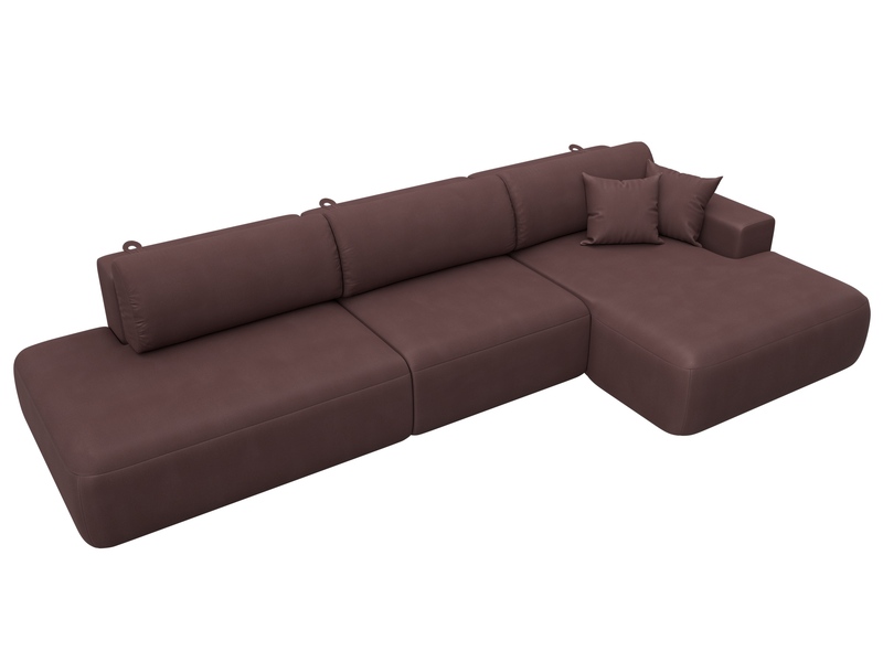 Диван угловой Лига-036 НПБ Модерн Лонг правый угол, Замша, JOLY 09 бордовый