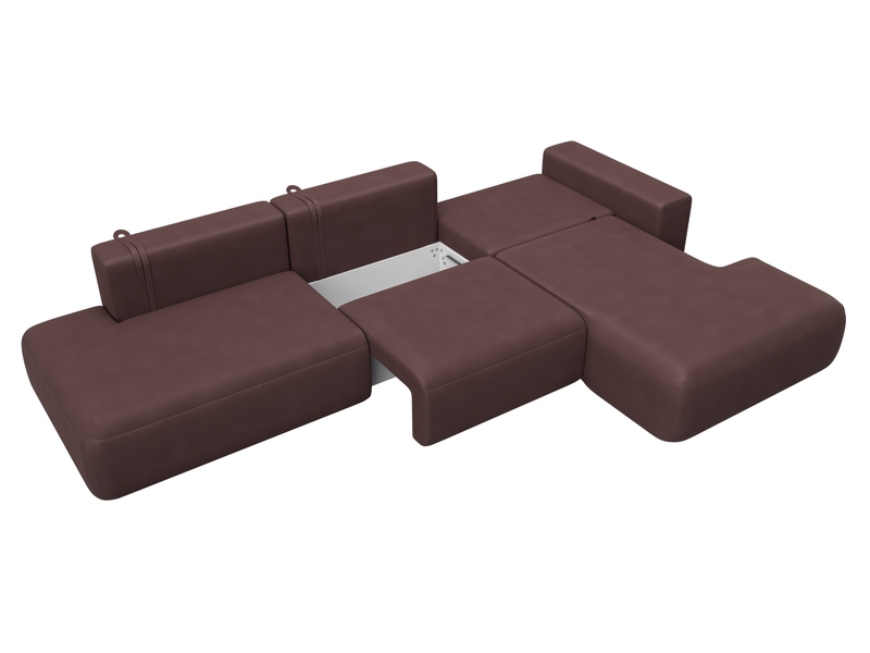 Диван угловой Лига-036 НПБ Модерн Лонг правый угол, Замша, JOLY 09 бордовый
