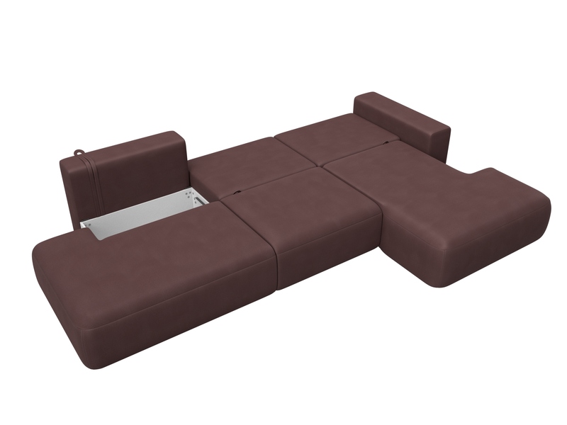 Диван угловой Лига-036 НПБ Модерн Лонг правый угол, Замша, JOLY 09 бордовый
