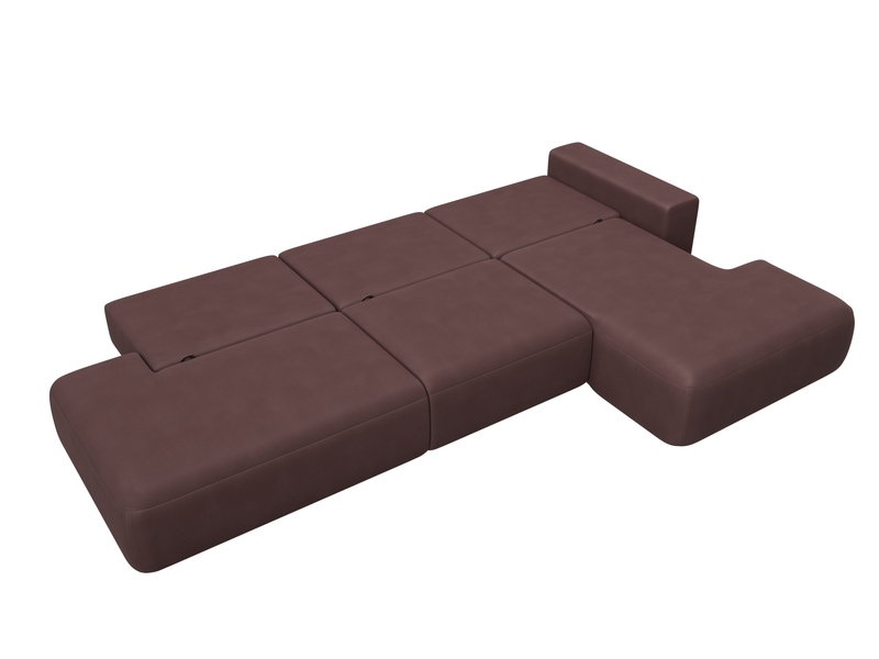 Диван угловой Лига-036 НПБ Модерн Лонг правый угол, Замша, JOLY 09 бордовый