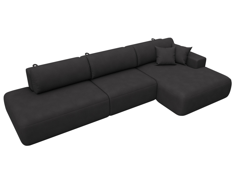 Диван угловой Лига-036 НПБ Модерн Лонг правый угол, Замша, JOLY 08 коричневый