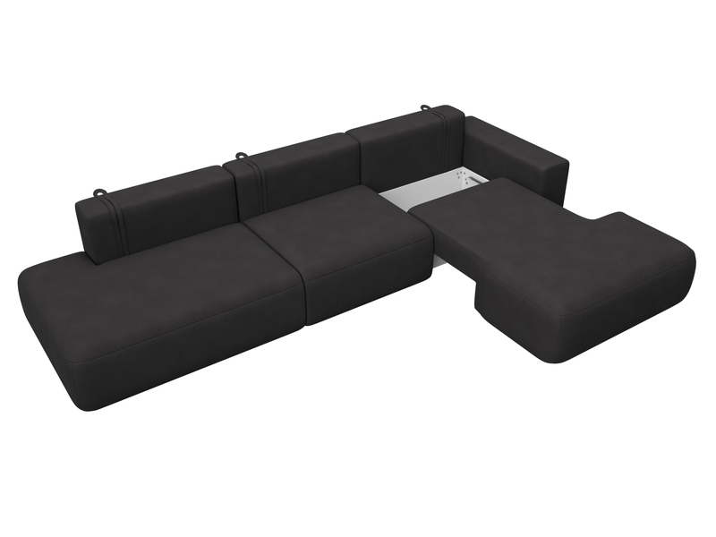 Диван угловой Лига-036 НПБ Модерн Лонг правый угол, Замша, JOLY 08 коричневый