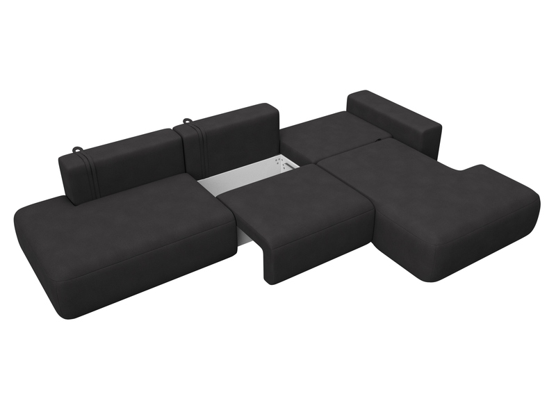 Диван угловой Лига-036 НПБ Модерн Лонг правый угол, Замша, JOLY 08 коричневый