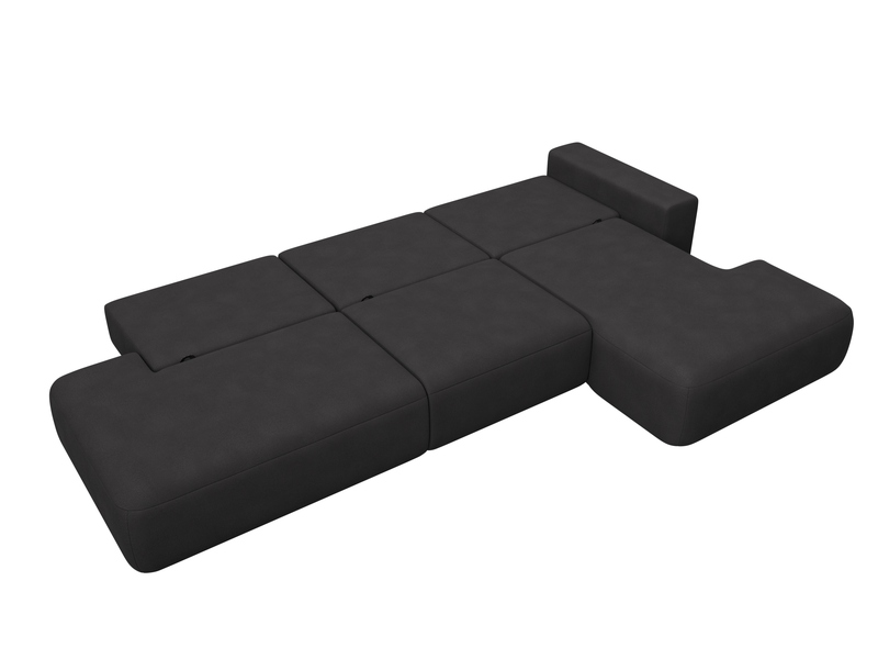 Диван угловой Лига-036 НПБ Модерн Лонг правый угол, Замша, JOLY 08 коричневый