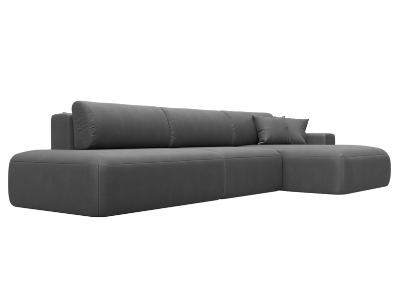 Диван угловой Лига-036 НПБ Модерн Лонг правый угол, Замша, JOLY 13 серый