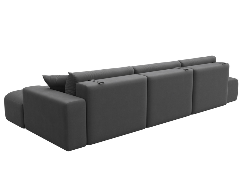 Диван угловой Лига-036 НПБ Модерн Лонг правый угол, Замша, JOLY 13 серый