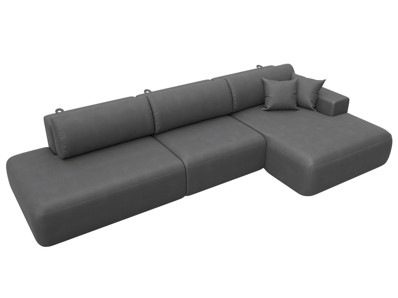 Диван угловой Лига-036 НПБ Модерн Лонг правый угол, Замша, JOLY 13 серый