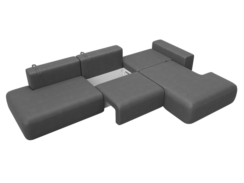 Диван угловой Лига-036 НПБ Модерн Лонг правый угол, Замша, JOLY 13 серый