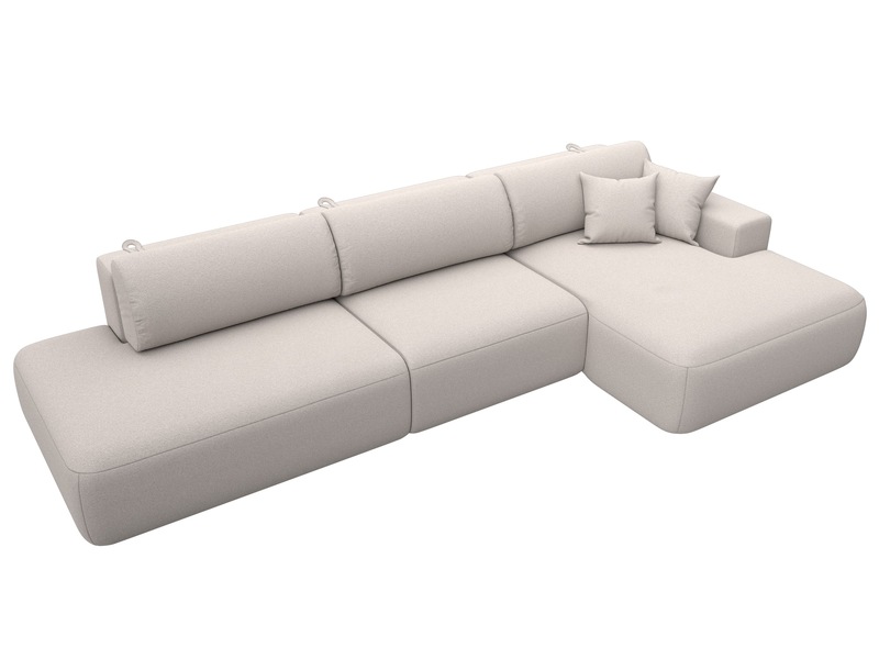 Диван угловой Лига-036 НПБ Модерн Лонг правый угол, Замша, JOLY 05 бежевый