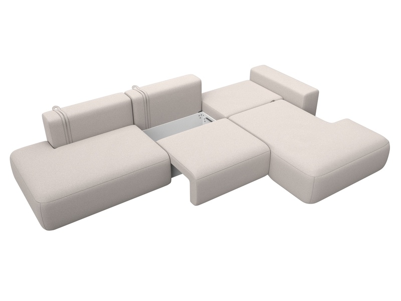 Диван угловой Лига-036 НПБ Модерн Лонг правый угол, Замша, JOLY 05 бежевый