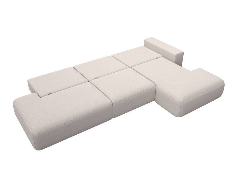 Диван угловой Лига-036 НПБ Модерн Лонг правый угол, Замша, JOLY 05 бежевый