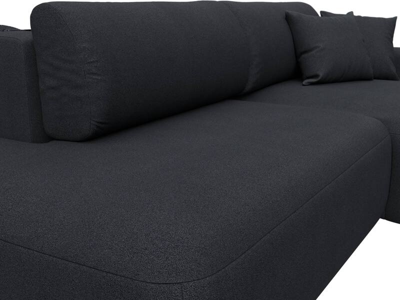 Диван угловой Лига-036 НПБ Модерн правый угол, Замша, JOLY 16 темно-серый