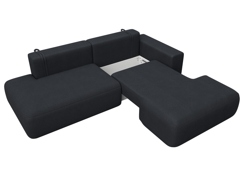 Диван угловой Лига-036 НПБ Модерн правый угол, Замша, JOLY 16 темно-серый