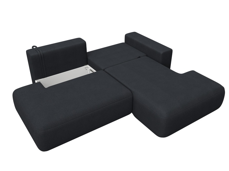 Диван угловой Лига-036 НПБ Модерн правый угол, Замша, JOLY 16 темно-серый