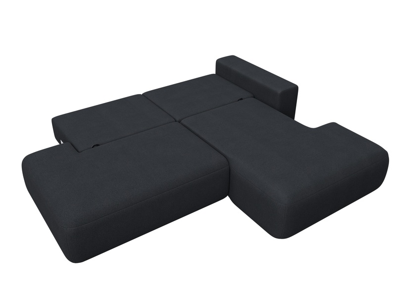 Диван угловой Лига-036 НПБ Модерн правый угол, Замша, JOLY 16 темно-серый