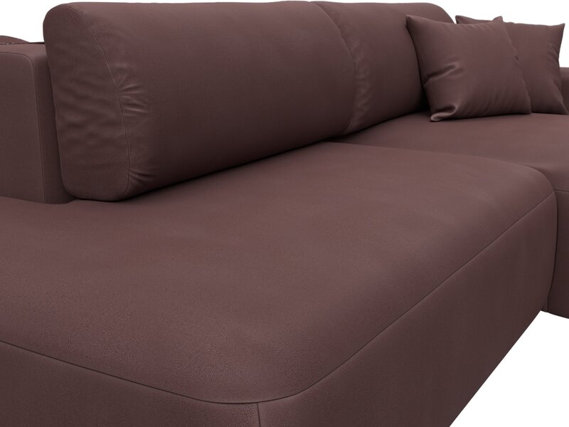 Диван угловой Лига-036 НПБ Модерн правый угол, Замша, JOLY 09 бордовый