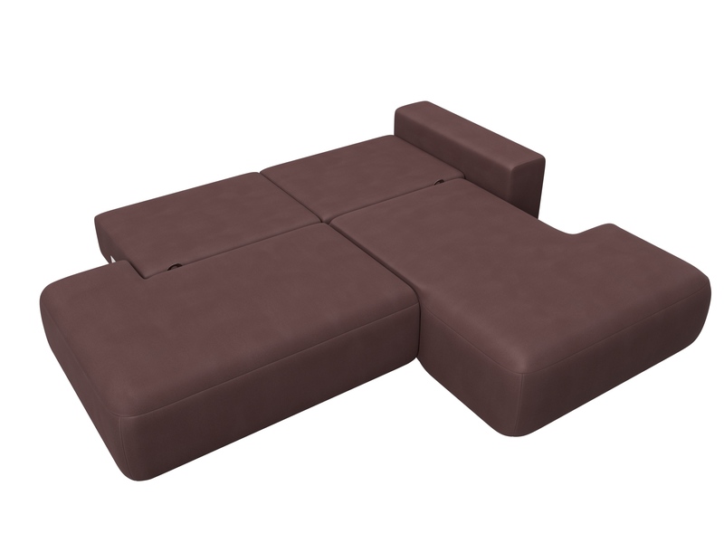 Диван угловой Лига-036 НПБ Модерн правый угол, Замша, JOLY 09 бордовый