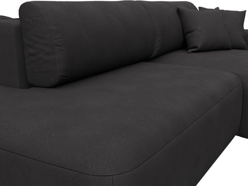 Диван угловой Лига-036 НПБ Модерн правый угол, Замша, JOLY 08 коричневый