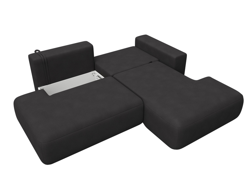 Диван угловой Лига-036 НПБ Модерн правый угол, Замша, JOLY 08 коричневый