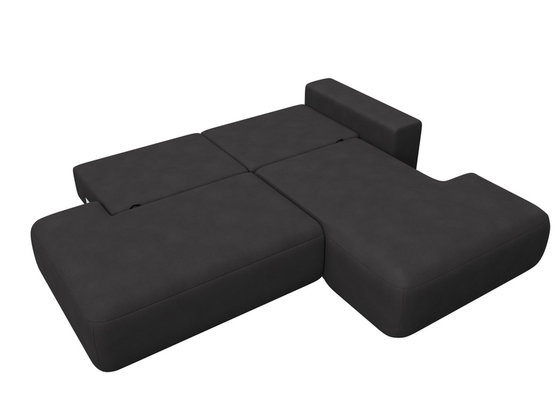 Диван угловой Лига-036 НПБ Модерн правый угол, Замша, JOLY 08 коричневый