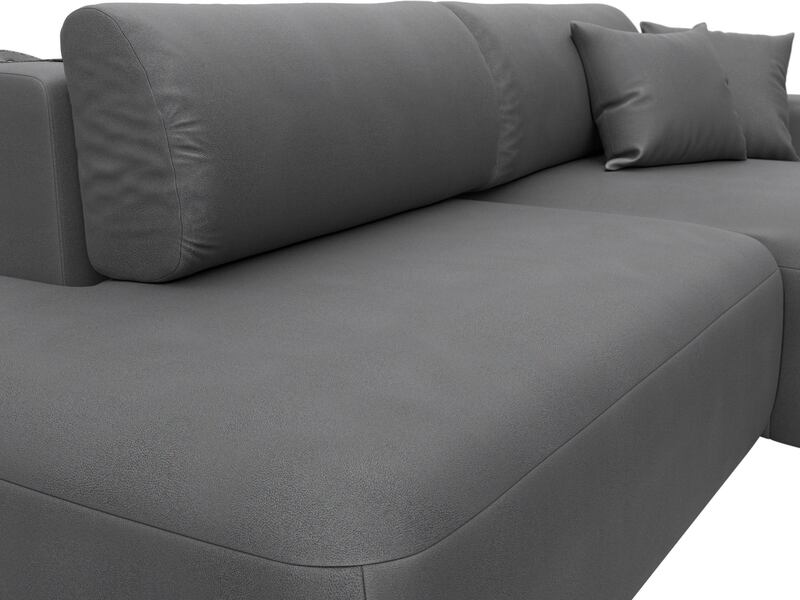 Диван угловой Лига-036 НПБ Модерн правый угол, Замша, JOLY 13 серый