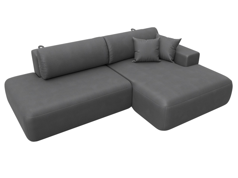 Диван угловой Лига-036 НПБ Модерн правый угол, Замша, JOLY 13 серый