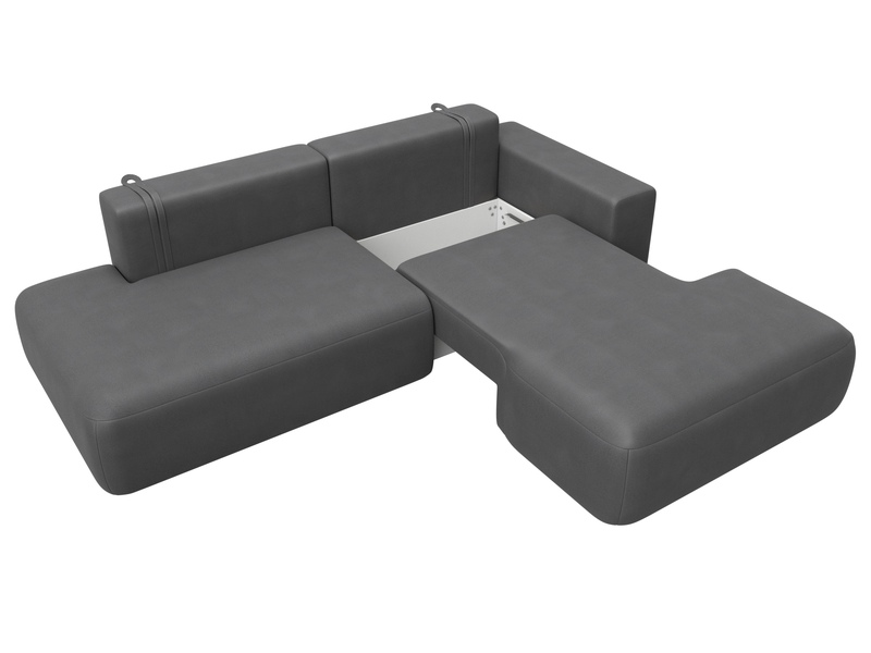 Диван угловой Лига-036 НПБ Модерн правый угол, Замша, JOLY 13 серый