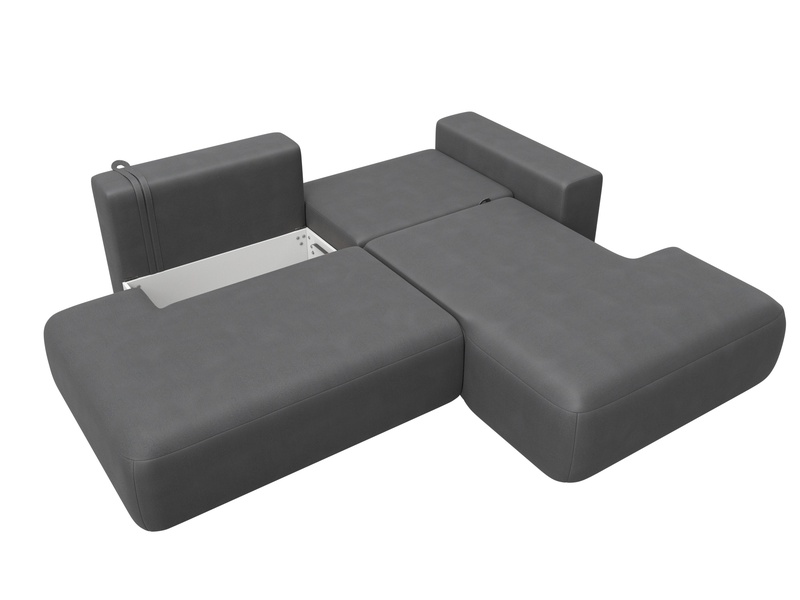 Диван угловой Лига-036 НПБ Модерн правый угол, Замша, JOLY 13 серый