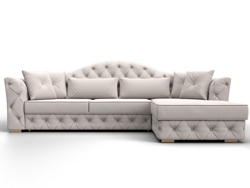 Диван угловой Артис правый угол, Замша, JOLY 05 бежевый