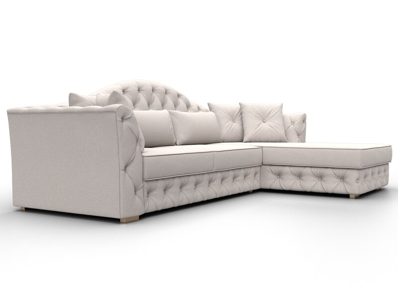 Диван угловой Артис правый угол, Замша, JOLY 05 бежевый