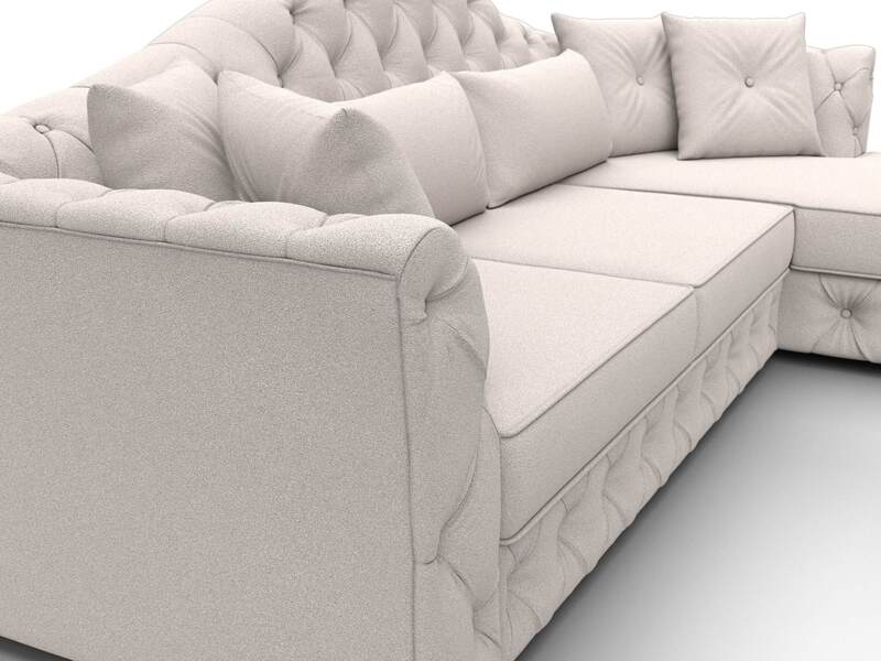 Диван угловой Артис правый угол, Замша, JOLY 05 бежевый